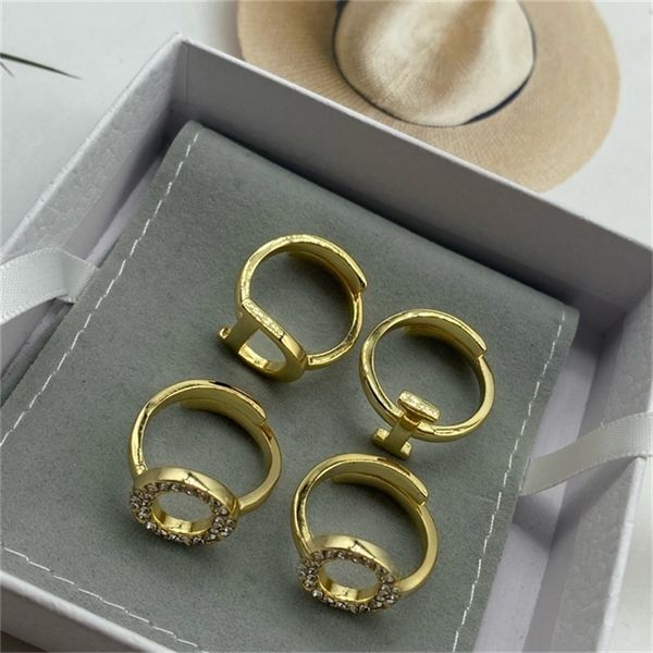 

2022 36% off designer jewelry new four piece open letter ring for women, Silver