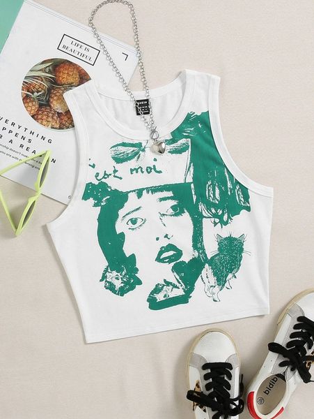 

figure print tank l9db#, White