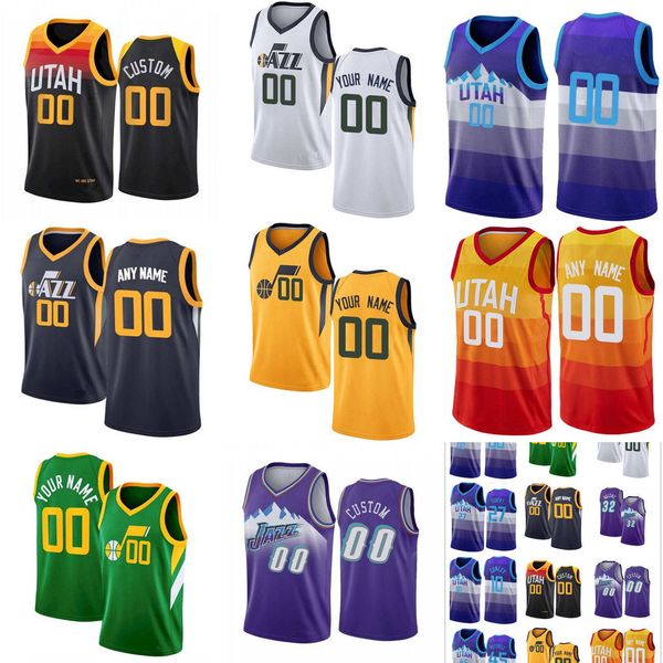 

75th custom women youth jersey karl 32 malone john 12 stockton eric 0 paschall hassan 21 whiteside utah''jazz''men baske, Black;red