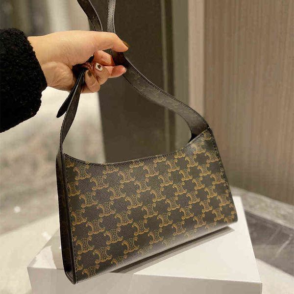 

2022 factory online export fashion design handbag messenger bag shoulder 2022 new armpit same triumphal arch leather single msenger