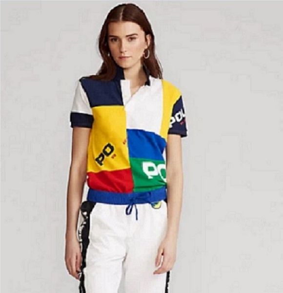 Polo da uomo di alta qualità all'ingrosso Camicie stampate da donna a maniche corte T-shirt in cotone con risvolto Colorblock Fashion Designer Taglia S-5XL