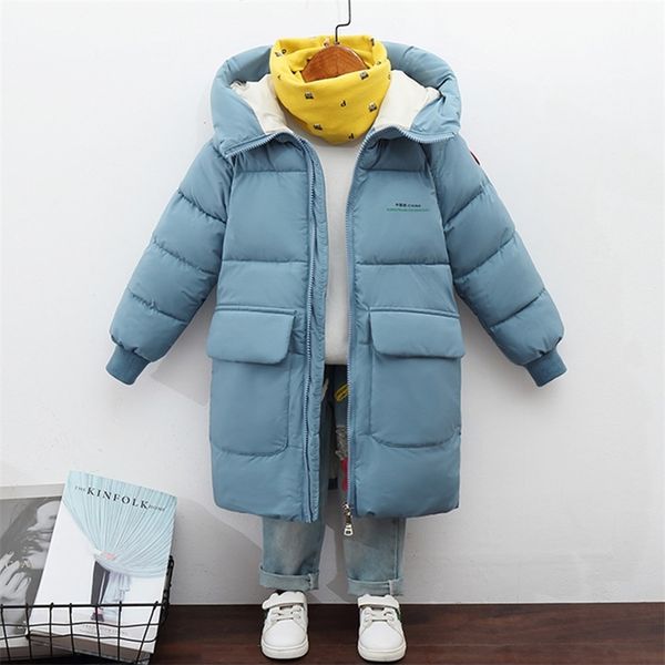 Piumino Giacche per ragazzi Cappotti invernali per ragazze Giacche per bambini Cappotto lungo lungo spesso per bambini Capispalla caldo Cappotto con cappuccio Tuta da neve Soprabito Abbigliamento 220826