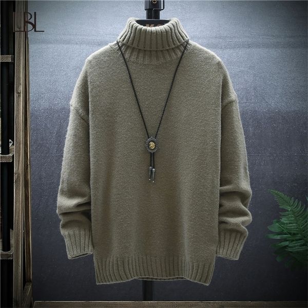 

winter men turtleneck sweaters slim knitted pullovers solid color casual sweaters male autumn knitwear wool sweaters clothes 220817, White;black
