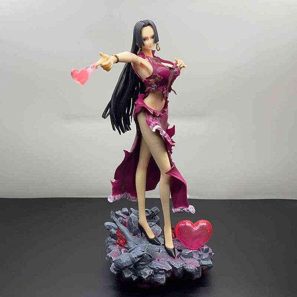 

35cm pvc luffy's lover boa hancock figure collectible model statue decorations doll toys for g220420