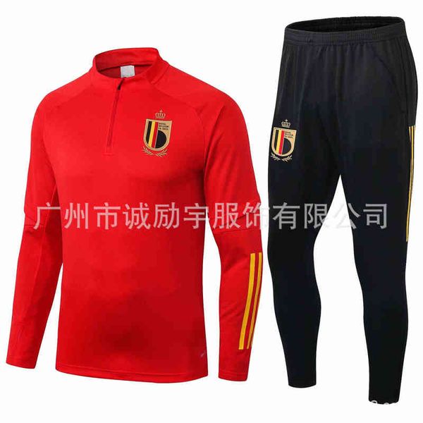 

20-21 france, portugal, italy, belgium, brazil jerseys, football suit, long sleeve training suit, Gray