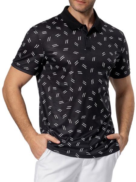 

men all over print polo shirt p2s8#, White;black