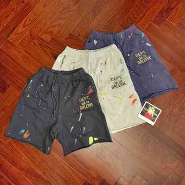 

designer goku play fashion gallerydept hand painted splash ink graffiti shorts high street retro casual capris, White;black