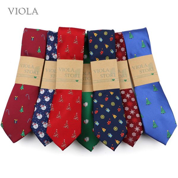 

christmas tie 7cm men gift blue green polyester santa claus snowman tree snowflake deer necktie party festival xmas accessories 220409, Blue;purple