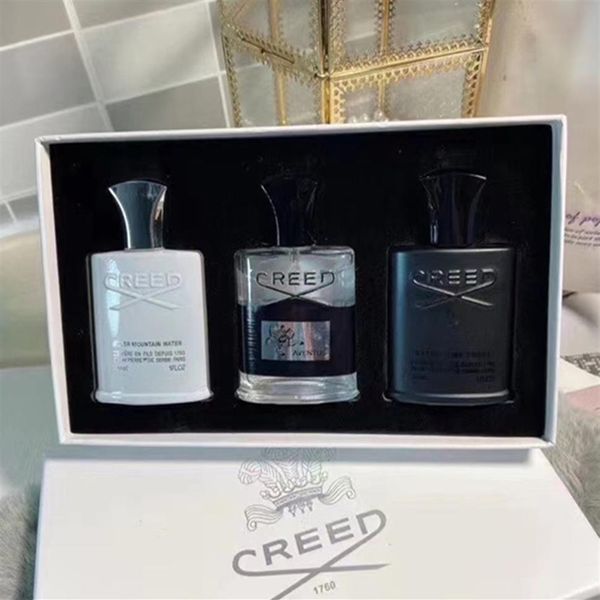 

creed perfume 3 pcs sets aventus tweed silver mountain water fragrance long lasting time cologne 30ml 3198m