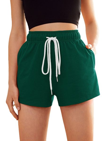 

drawstring waist track shorts 54tv#, White;black