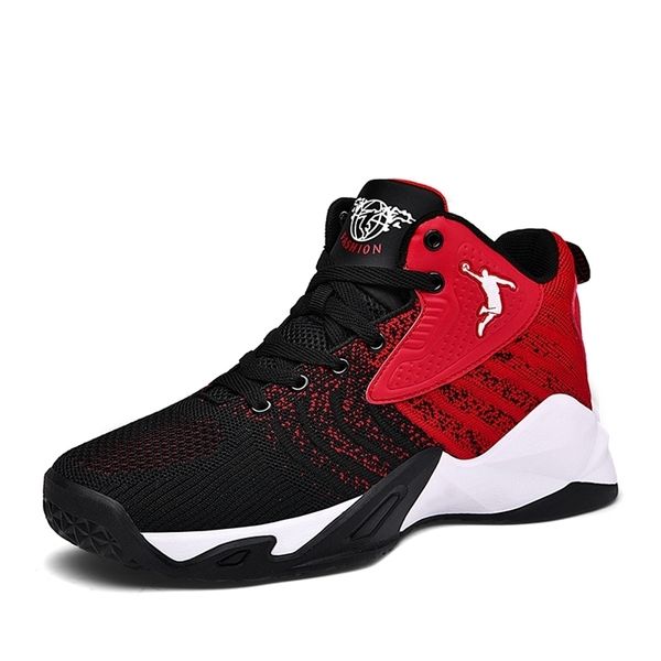 

high-basketball shoes men outdoor sneakers men wear resistant air cushioning shoes breathable sport shoes 220513, Black