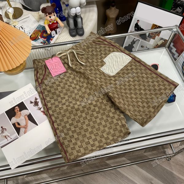 

22ss mens designer khaki shorts pants jacquard letter spring summer cotton pant casual trousers blue green xinxinbuy xs, White;black