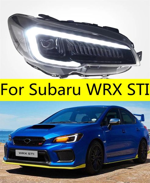2 peças luzes do carro peças automotivas para subaru wrx sti lâmpadas de cabeça led farol led duplo projetor facelift