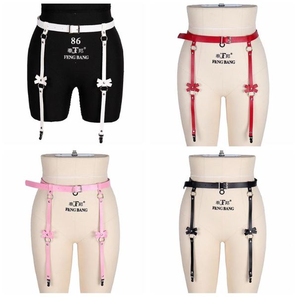 Gürtel Punk Elastizität Körper Harness Harajuku Engen Bein Bondage Hosenträger Strap Frauen Einstellen Sexy PU Leder Strumpfband Gürtel