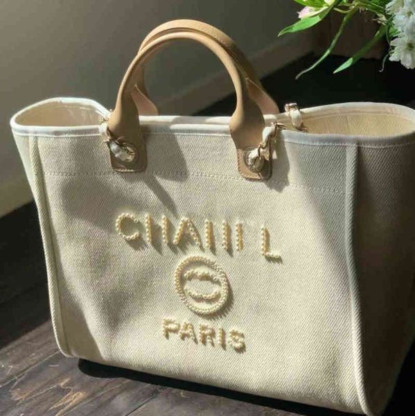 

designer classic brand beach bags canvas pearl evening bag luxury portable shopping large capacity handbag women handbags label backpack lad