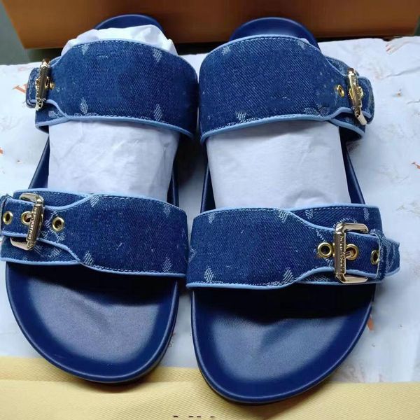 

new slippers designer sliders fashion-women men sandal bom dia flat mule luxury lady gentlemen colorful canvasshoe''louise'&#, Black