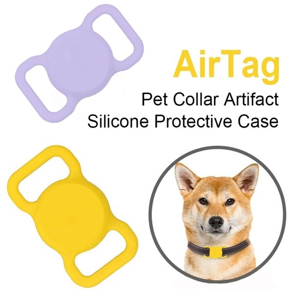 Funda de silicona para Airtag, Collar para perro y gato, cubierta con hebilla fija, localizador antipérdida para mascotas, rastreador, etiquetas de aire protectoras, accesorios 220610