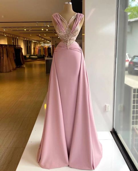 Sexy Abendkleid mit Pailletten, Spitzenoberteil, Falten, Überrock, rückenfrei, bodenlang, Ballkleider für Frauen, formelle Kleidung, Kleider für den zweiten Empfang, maßgeschneidert