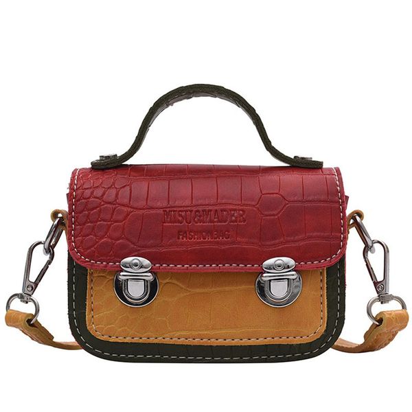 

girls bag handbags kids bags children accessories shoulder messenger fashion children spring summer retro lipstick small square parent-child, Black