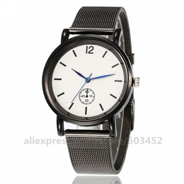 100 шт./Лот мода без логотипа Quartz Watches for Men Boys Silver Color Simple Mesh PVC Watch Minimalist Movt Watch T200409