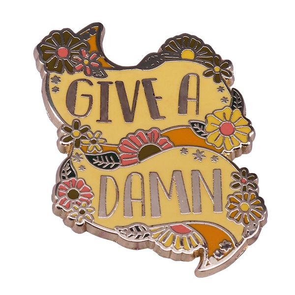 

give a damn hard enamel pin, Blue