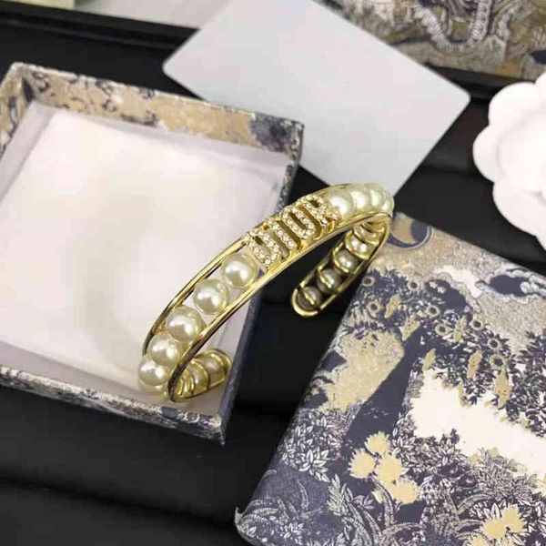 

d family new gold women's pearl elements pearl2022 luxury brand fashion design versatile ladies bracelet, Black