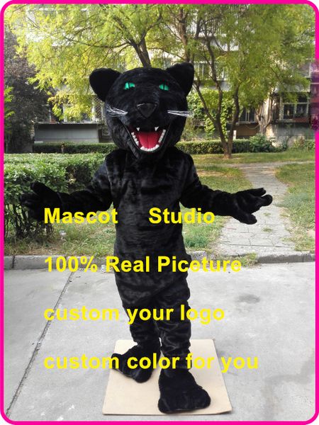 Черная пантера талисмана костюм леопарда пользовательские модные платья аниме мультфильм персонаж карнавал костюм mascotte4136