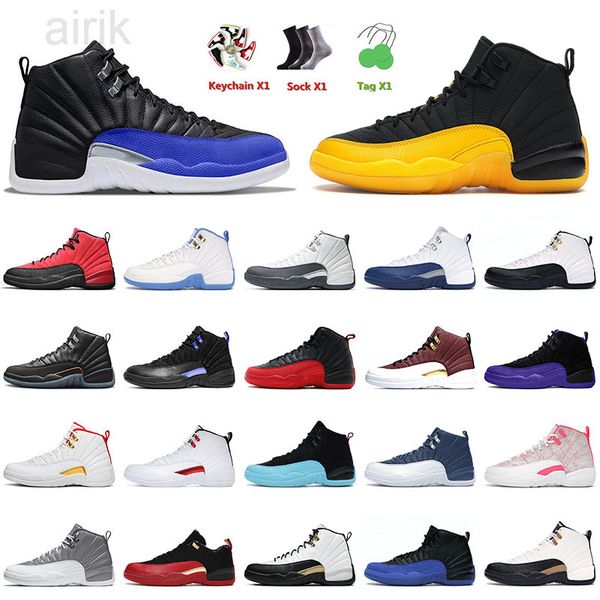 

high jumpman 12 12s xii university gold basketball shoes indigo sneakers ice cream flu game the master fiba game royal black trainers sports