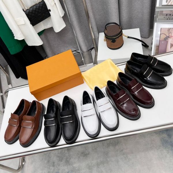 

mules loafers women casual shoes flats genuine leather stylist printing fashion shoe princetown black white letter platform sneakers with bo