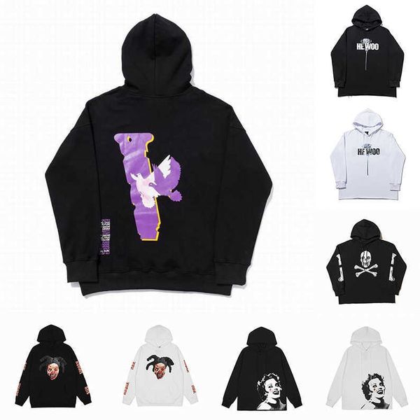 

hoody mens womens designers hoodies fashion man long sleeve vlones hoodie clothing sweaters hip hop cotton clothes sweatshirts, Black