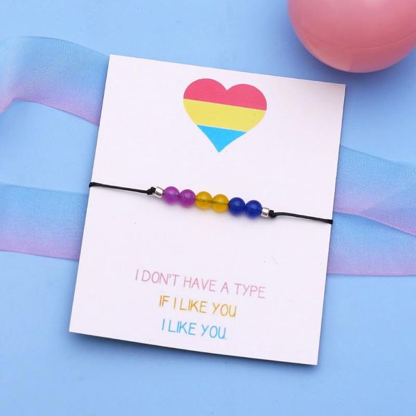 

pansexual pride bracelet panexual flag strand lgbt gay jewelry for women men, Black
