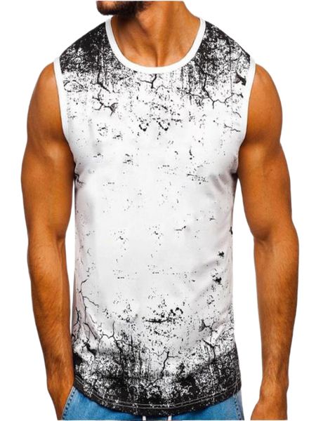

men graphic print tank 60xt#, White;black