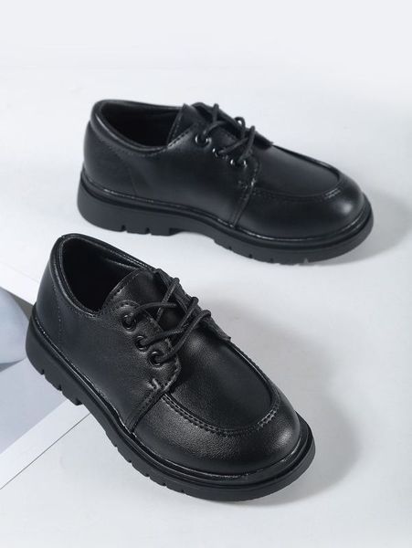 

kids lace-up front oxford shoes she, Black;grey