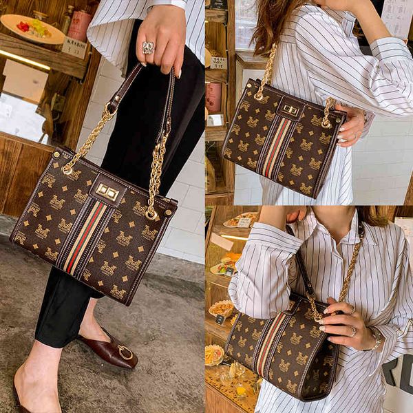 

women's bag 2022 trend luxury brand ladies handbag new chain printed light large capacity bags