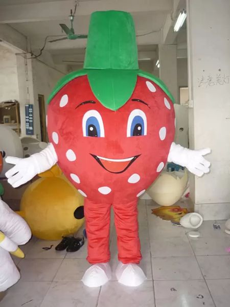 2022 Sweety Fruit Strawberry Mascot Costume Halloween Natale Personaggio dei cartoni animati Abiti Suit Volantini pubblicitari Abbigliamento Carnevale Unisex Adulti Outfit