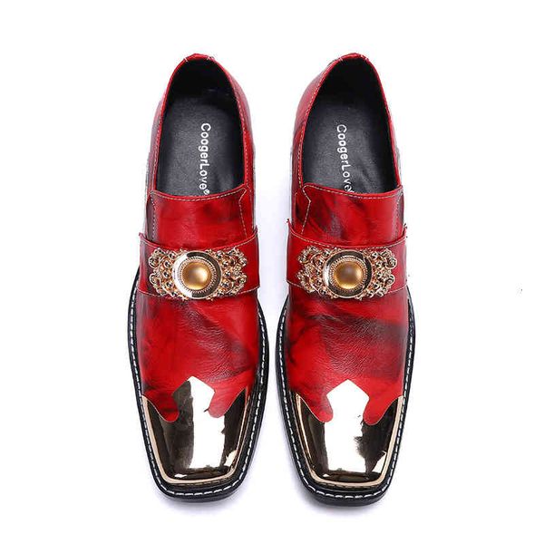 

dress shoes square head red high-rise men's shoes leisure business high-heeled brand street trendy, Black