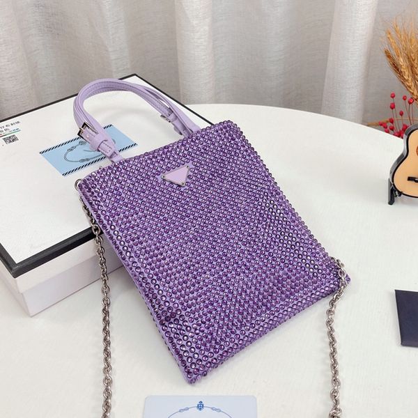 

italy brand classic rhinestone handbag bags nylon full diamond crossbody bags fashion women shiny coin purse totes luxury designers chain ba