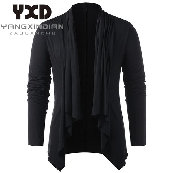 

male knitwear men asymmetrical cardigan casual knitted man sweaters shawl collar open front overlap men's sweater 201204, White;black