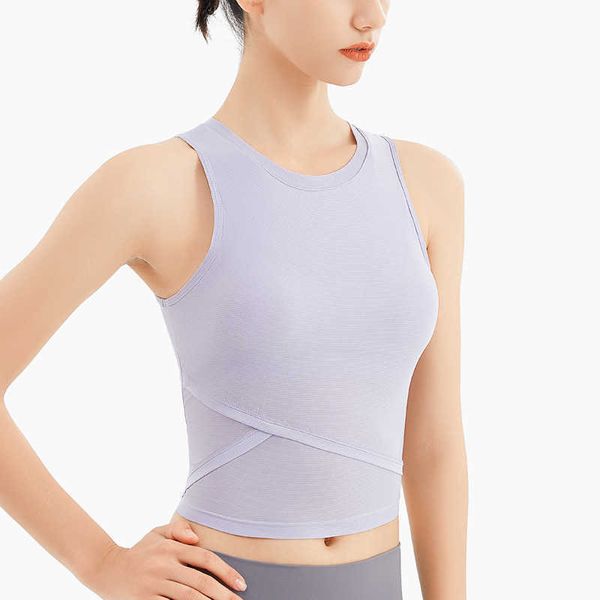 

sports vest women's tank yoga outfits padded fitness suit outdoor gym clothes running training rib sleeveless breathable shirts, White;red