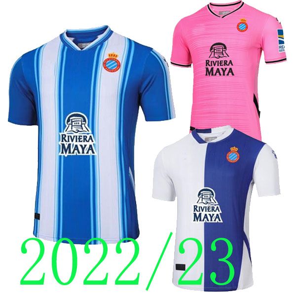 

22 23 rcd espanyol soccer jerseys kids home away third 7 wu lei uado s.darder herrera r.d.t. embarba pedrosa morlanes loren 2022 2023 home j, Black