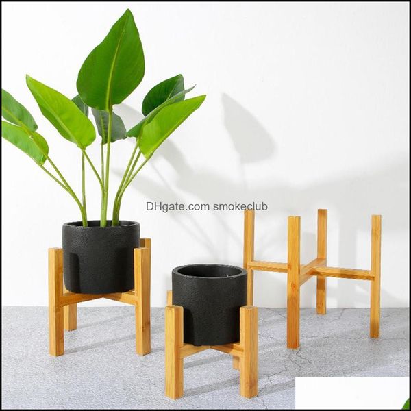 Pentola di legno durevole vassoio vassoio rack di fiori Forte standing Bonsai Holder Home Giardino da giardino Espositore per interni Pianta Pianta Stand Shelf C0125 Consegna di goccia 20