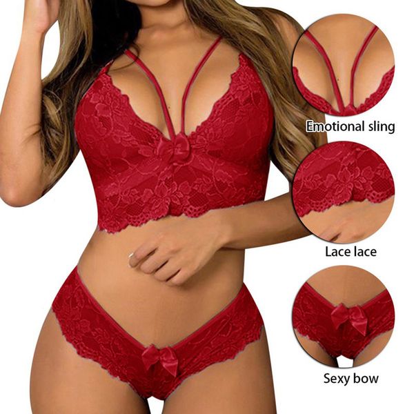 

underwear set temptation lingerie panties erotic bikini lace brief sets plus size women, Black;pink