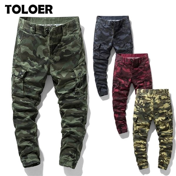 Calças Cargo Táticas Homens Calças Militares do Exército de Combate Algodão Multibolsos Stretch Flexível Homem Calças de Corredor Casual Outwear 201130