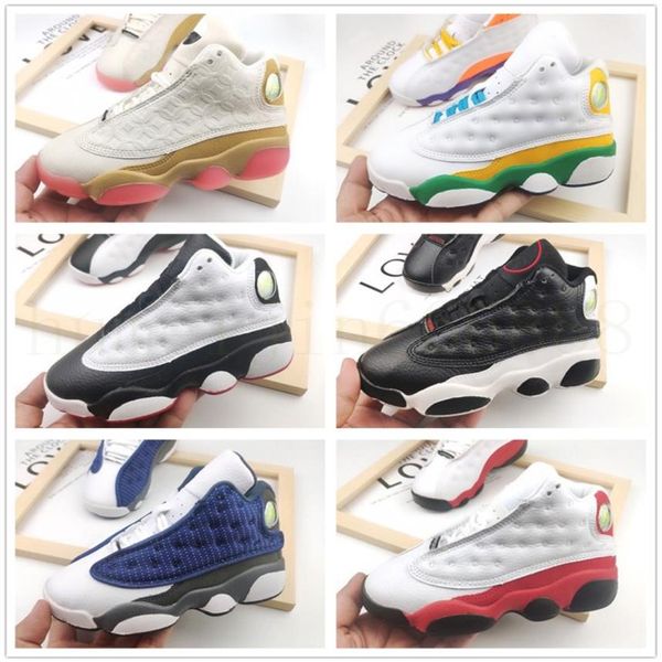 

baby jumpman 13 kids basketball shoes youth children athletic 13s sports shoes for boy girls shoes white black size 22-35244o