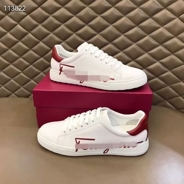 

fashion men designer sports shoes soft luxury printed mens sneakers trainers sport shoe asdadwadsa, Red;white
