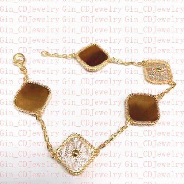 

charm bracelets designer classic lucky clover bracelet 18k gold women and girls valentine's day mother's day birthday engagement j, Golden;silver