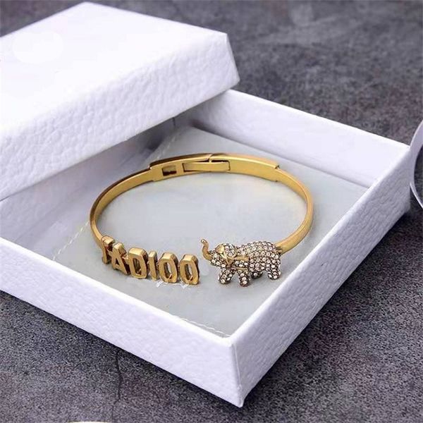 

65% off jewelry store coupon 2022 new letter elephant rhinestone bracelet simple fashion temperament accessories women, Black