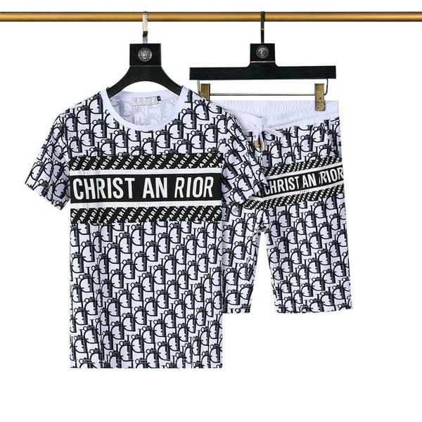 

mens fashion tracksuit with letters embroidery women summer sportswear short sleeves pullover jogger pants suits o-neck sportsuit#03, Gray