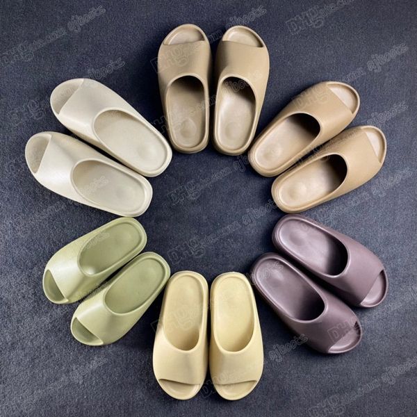 

designer comfortable slides slide slipper foam rnnr earth brown mxt moon grey soot core sliders slippers cream yellow women mens sandalhhox#, Black