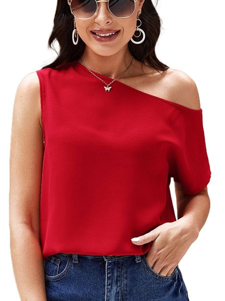 

asymmetrical shoulder solid x4tf#, White